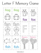 Letter F Memory Game Coloring Page