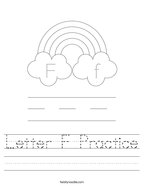 Letter F Practice Handwriting Sheet
