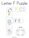 Letter F Puzzle Coloring Page