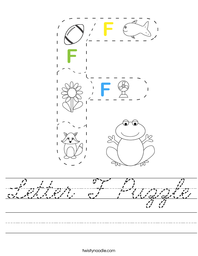 Letter F Puzzle Worksheet