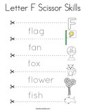 Letter F Scissor Skills Coloring Page