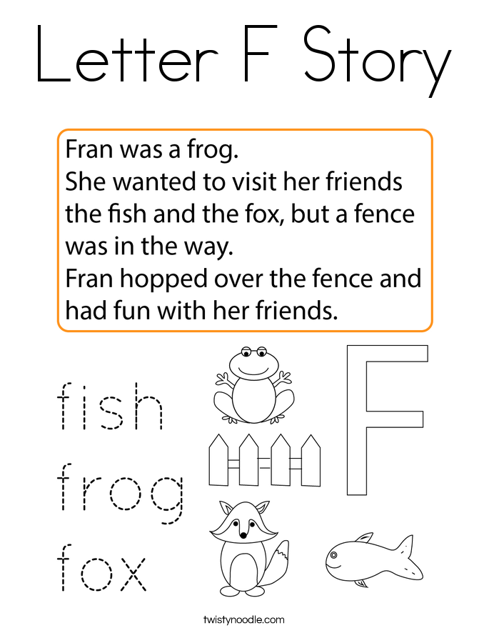 Letter F Story Coloring Page