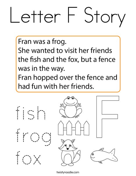 Letter F Story Coloring Page