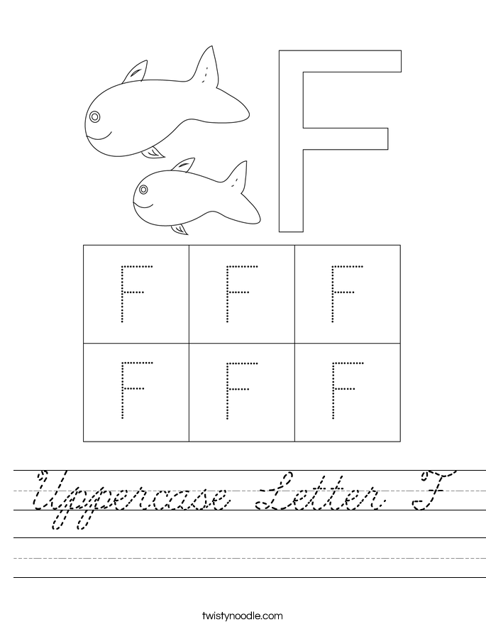 Uppercase Letter F Worksheet