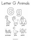 Letter G Animals Coloring Page