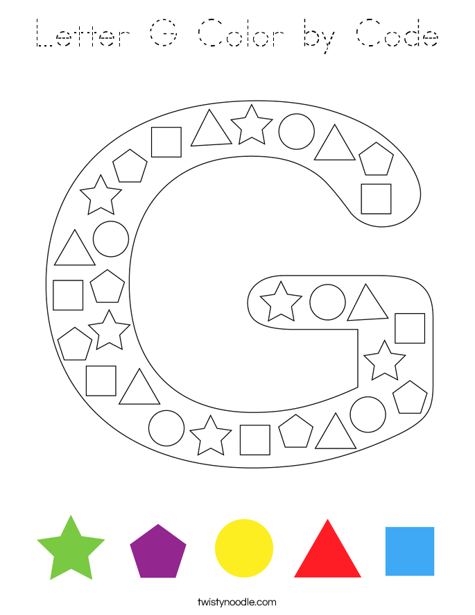 Letter G Color by Code Coloring Page