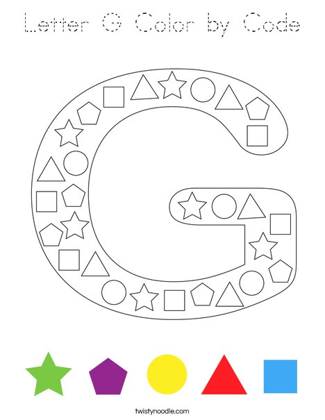 Letter G Color by Code Coloring Page
