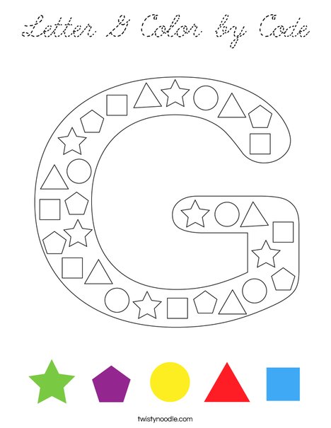 Letter G Color by Code Coloring Page