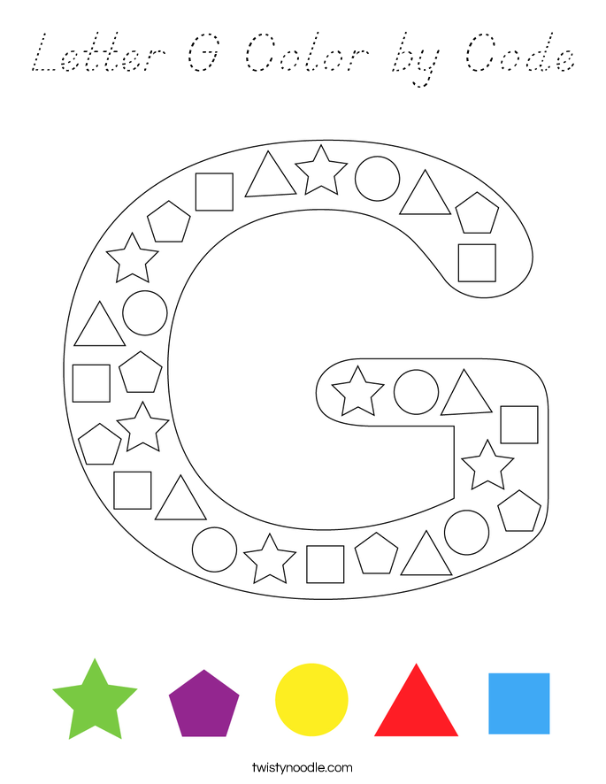 Letter G Color by Code Coloring Page