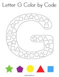 Letter G Color by Code Coloring Page