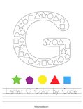 Letter G Color by Code Worksheet