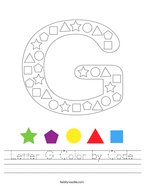 Letter G Color by Code Handwriting Sheet