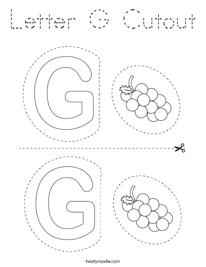 Letter G Cutout Coloring Page