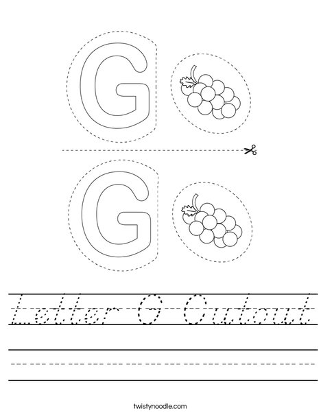 Letter G Cutout Worksheet