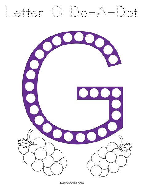 Letter G Do-A-Dot Coloring Page