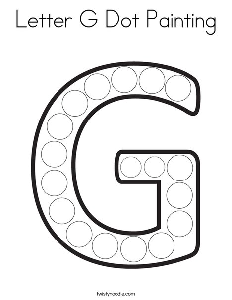 Letter G Dot Painting Coloring Page