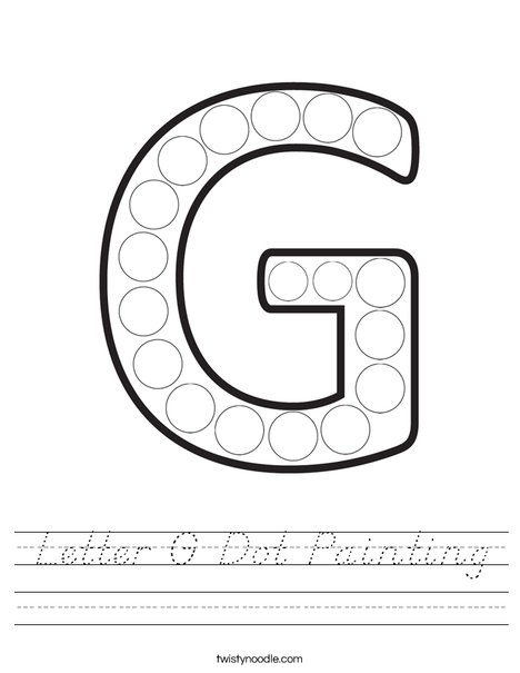 Letter G Dot Painting Worksheet