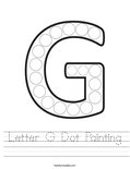 Letter G Dot Painting Worksheet