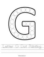 Letter G Dot Painting Handwriting Sheet