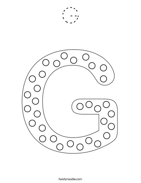 Letter G Dots Coloring Page