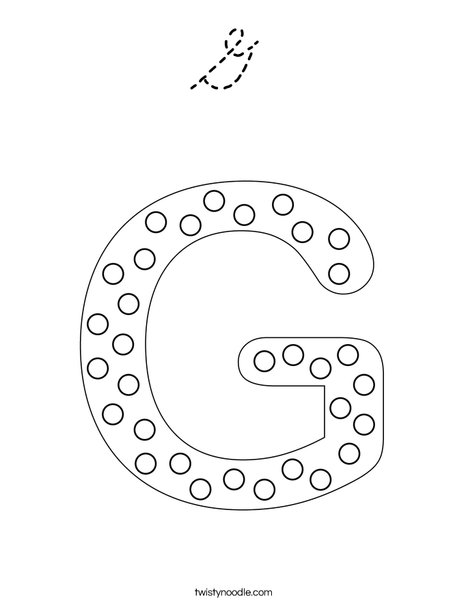 Letter G Dots Coloring Page