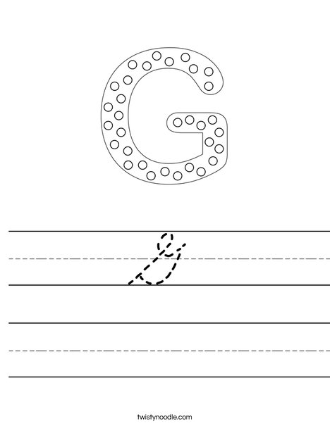 Letter G Dots Worksheet