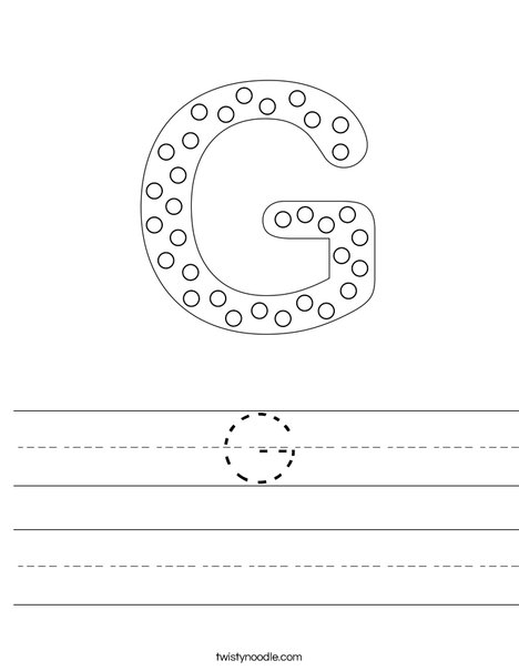 Letter G Dots Worksheet