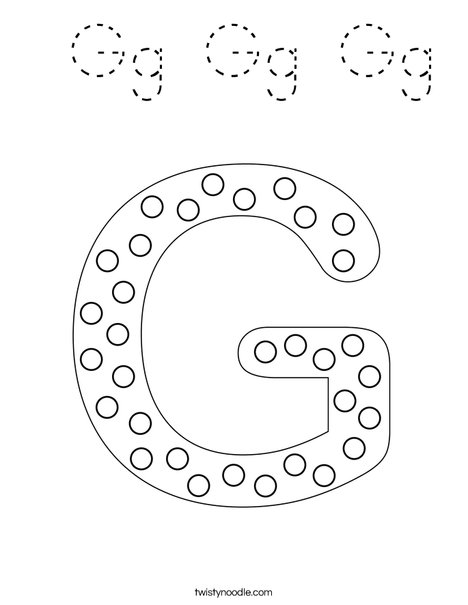 Letter G Dots Coloring Page