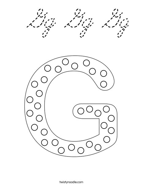 Letter G Dots Coloring Page