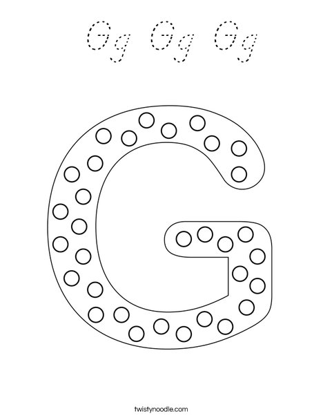 Letter G Dots Coloring Page