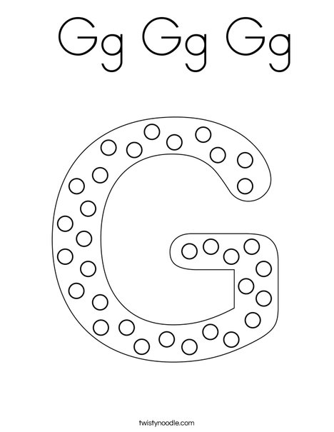 Letter G Dots Coloring Page