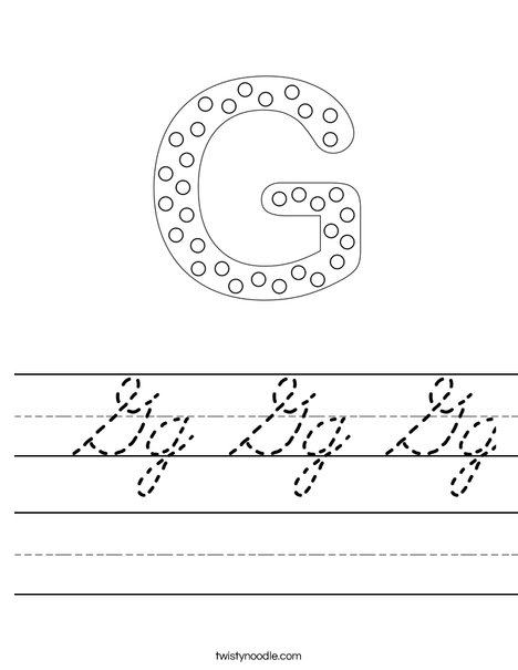 Letter G Dots Worksheet