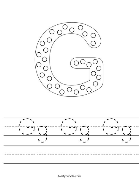 Letter G Dots Worksheet