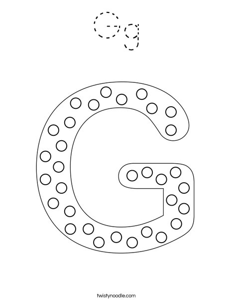 Letter G Dots Coloring Page