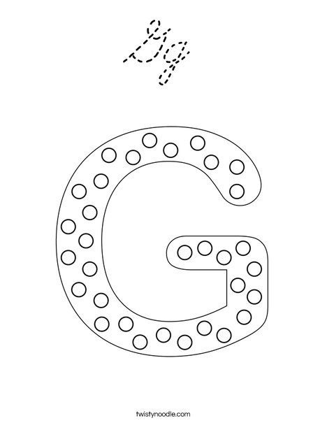 Letter G Dots Coloring Page