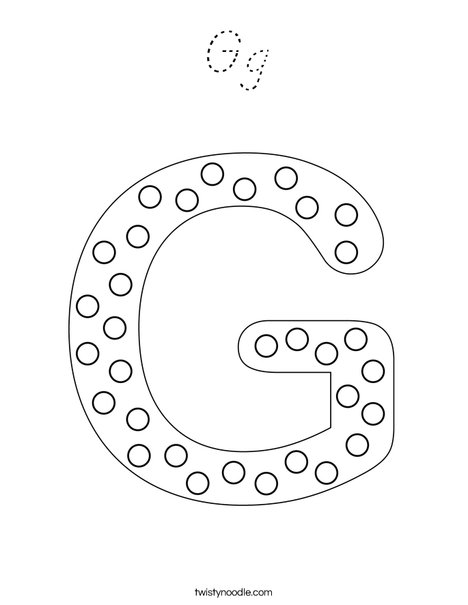 Letter G Dots Coloring Page