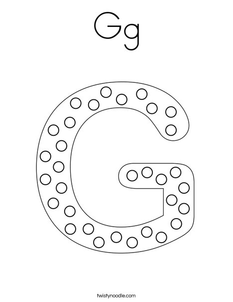 Letter G Dots Coloring Page