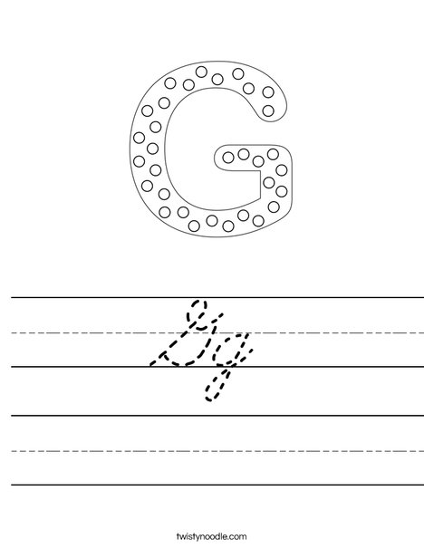 Letter G Dots Worksheet