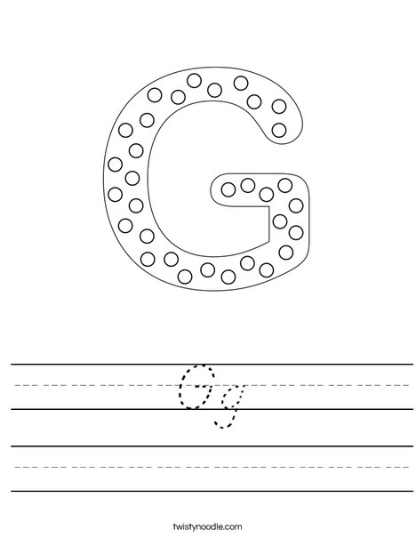 Letter G Dots Worksheet