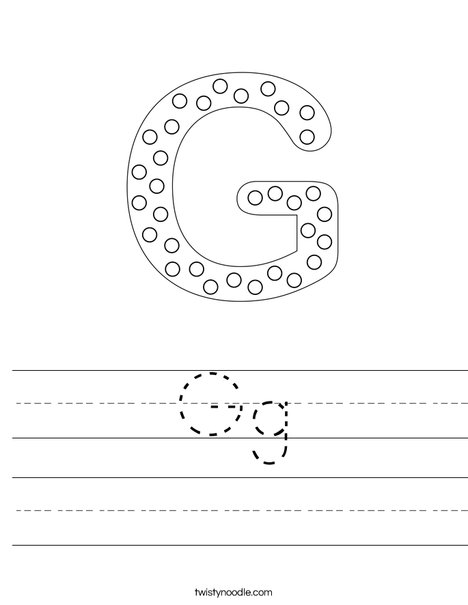 Letter G Dots Worksheet