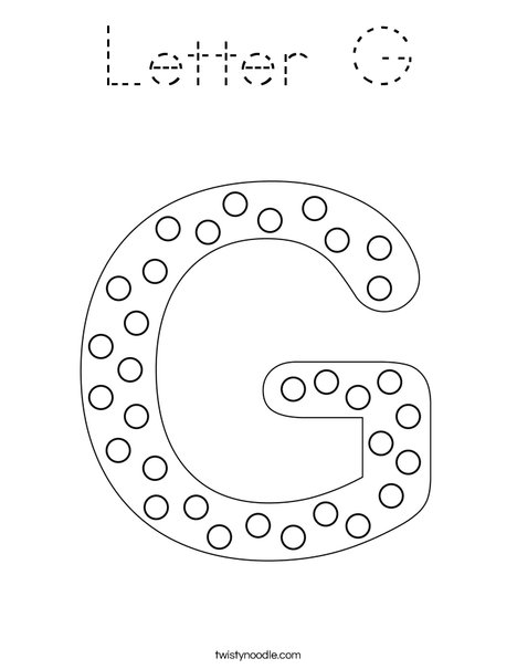 Letter G Dots Coloring Page