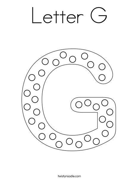 Letter G Dots Coloring Page
