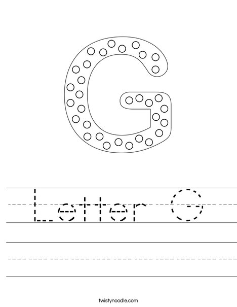 Letter G Dots Worksheet