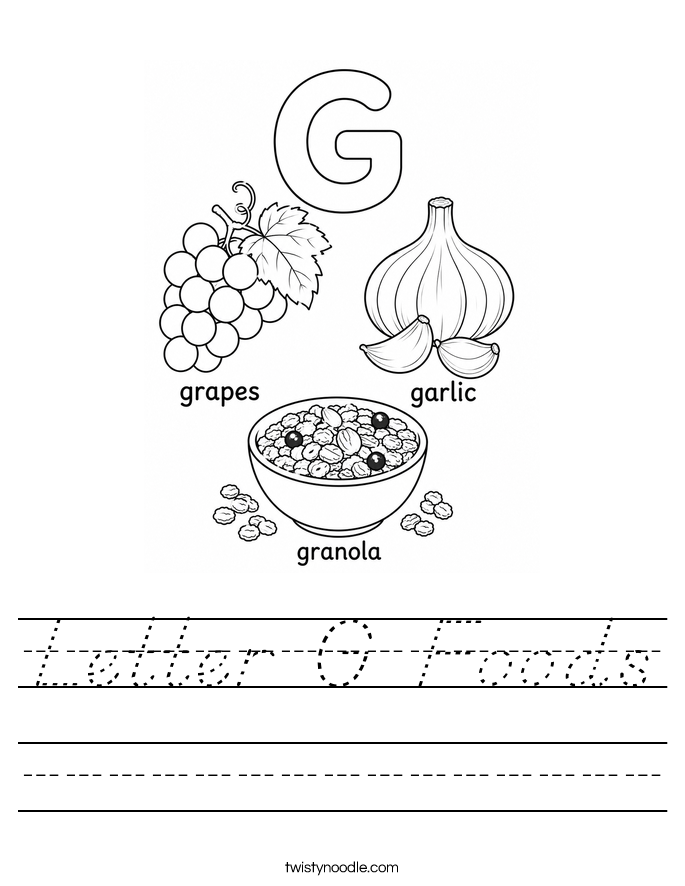 Letter G Foods Worksheet