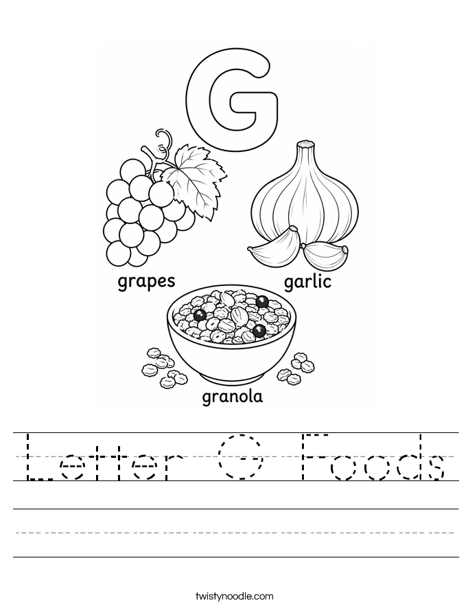 Letter G Foods Worksheet