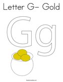 Letter G- Gold Coloring Page