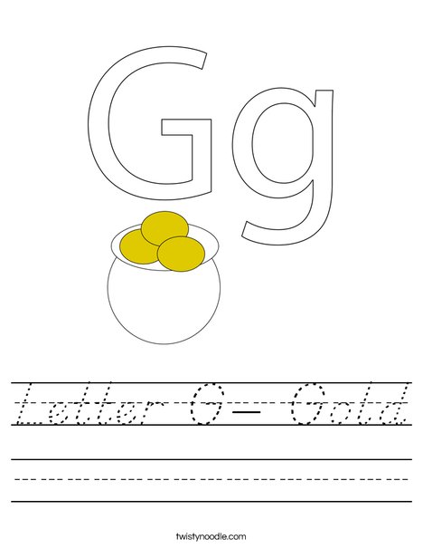 Letter G- Gold Worksheet