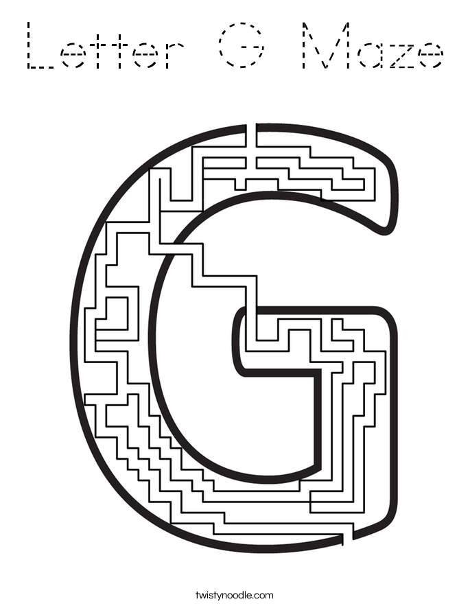 Letter G Maze Coloring Page