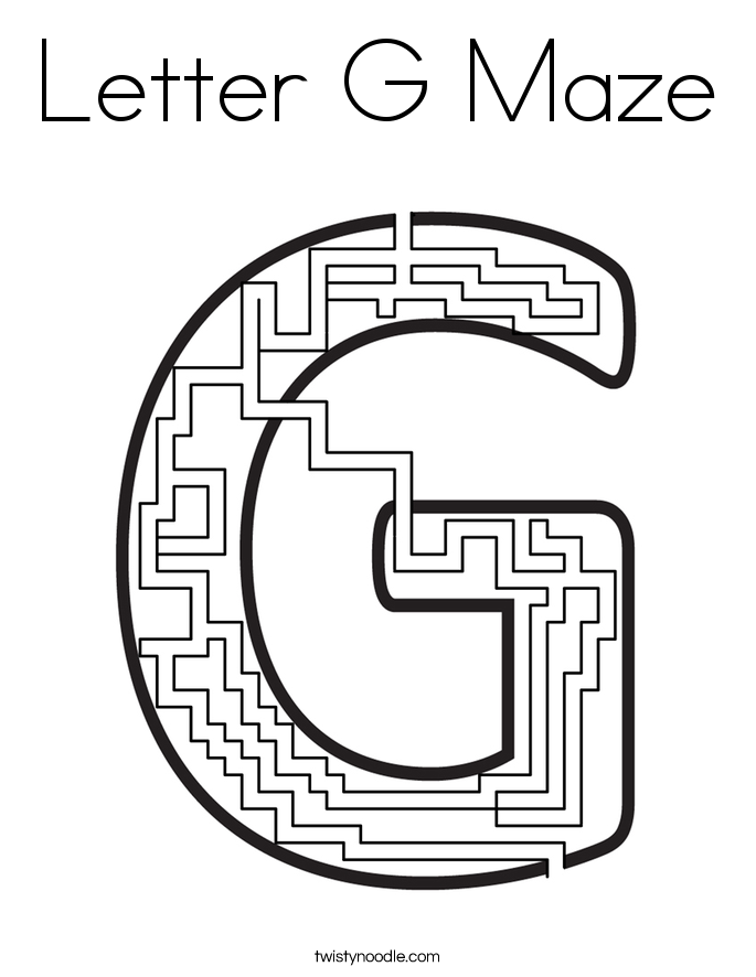 Letter G Maze Coloring Page