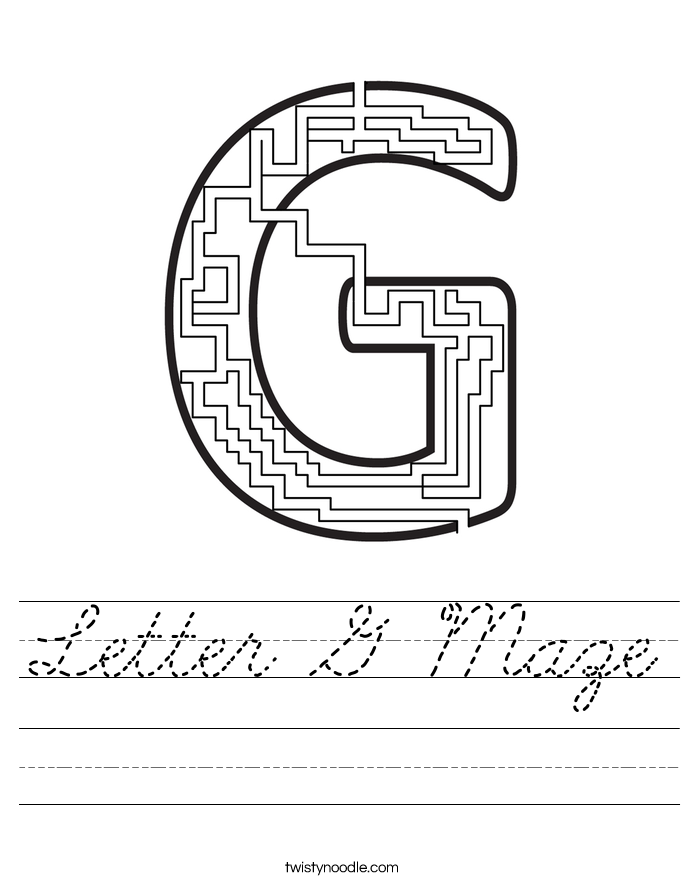 Letter G Maze Worksheet
